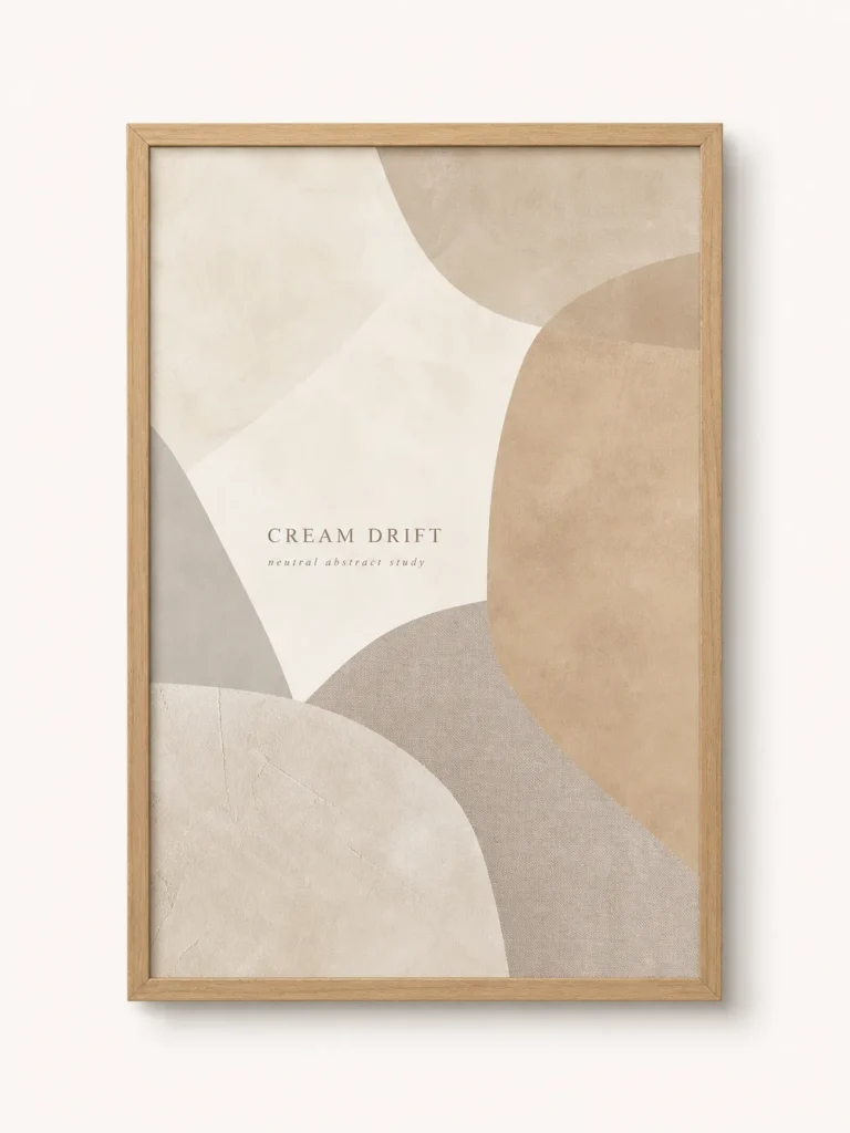Cream Drift Neutral Abstract Poster