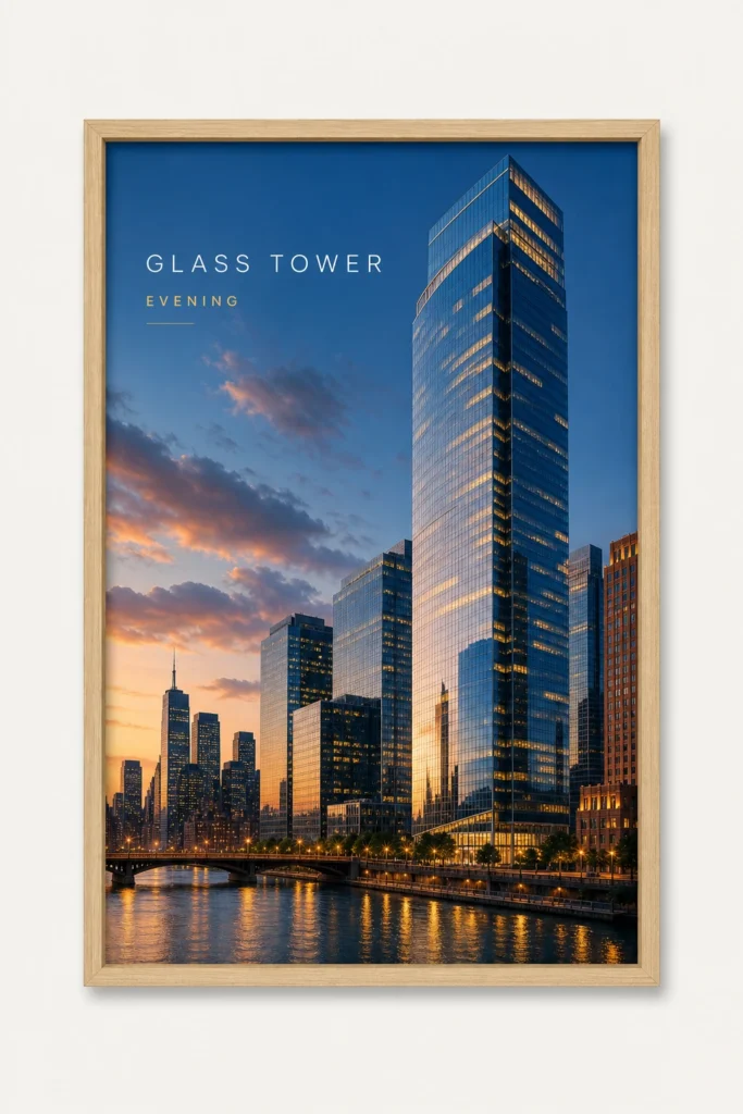 Glass Tower Evening Print