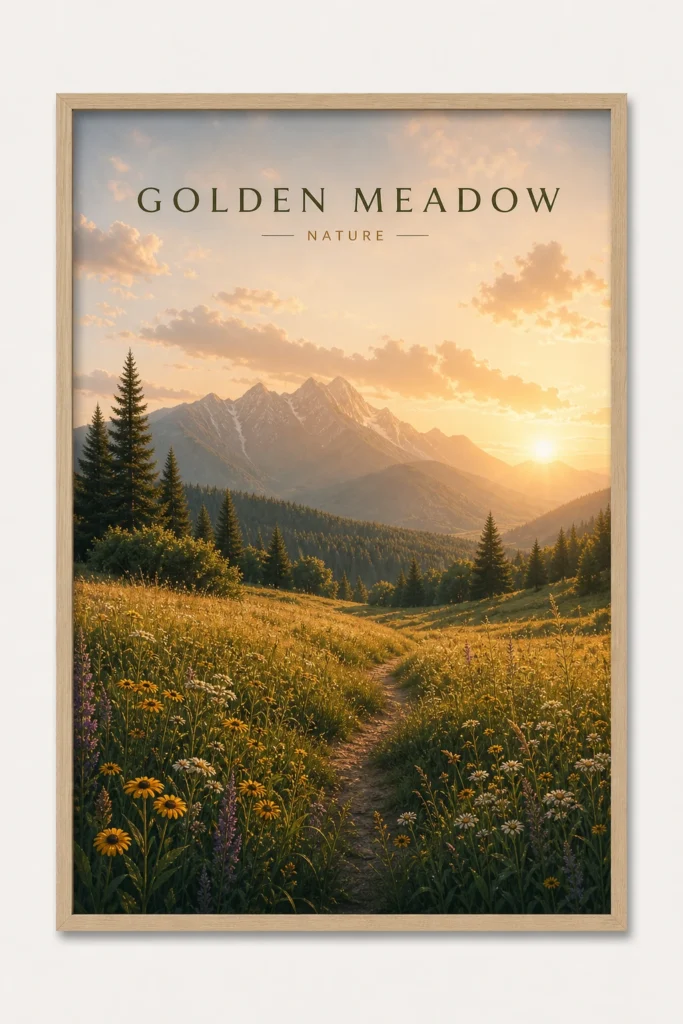 Golden Meadow Nature Print