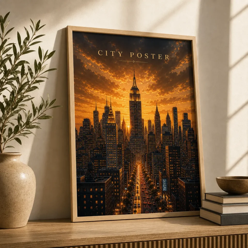 Golden Skyline City Poster image 2
