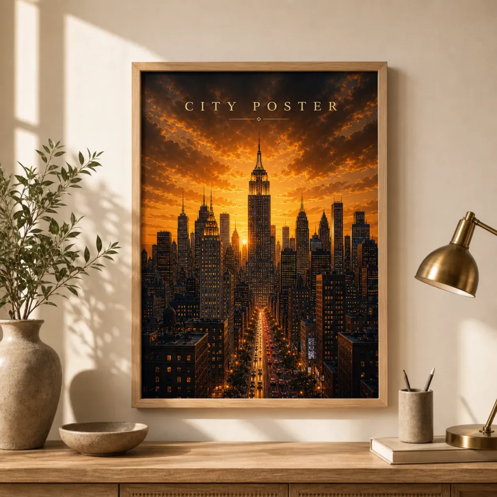 Golden Skyline City Poster image 3