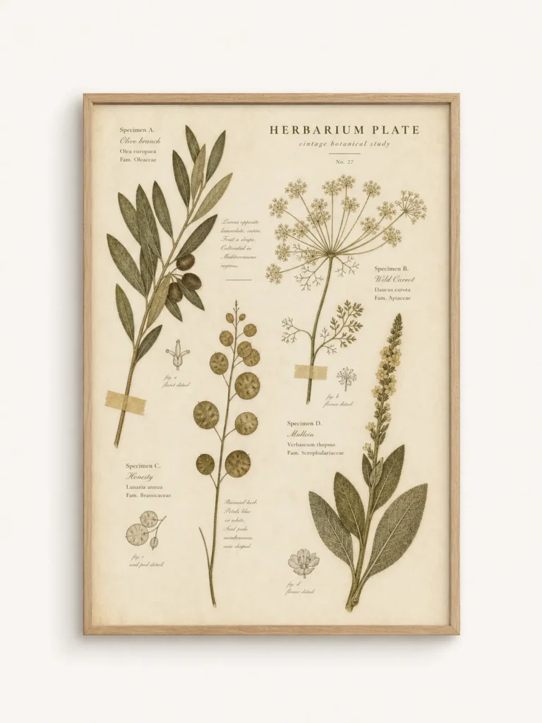 Herbarium Plate Vintage Botanical Poster