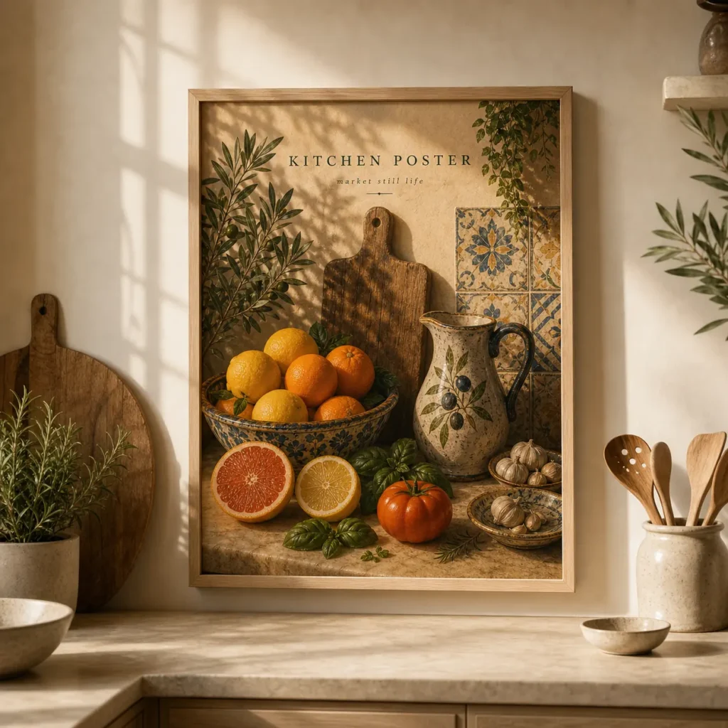 Mediterranean Kitchen Still Life Poster image 3