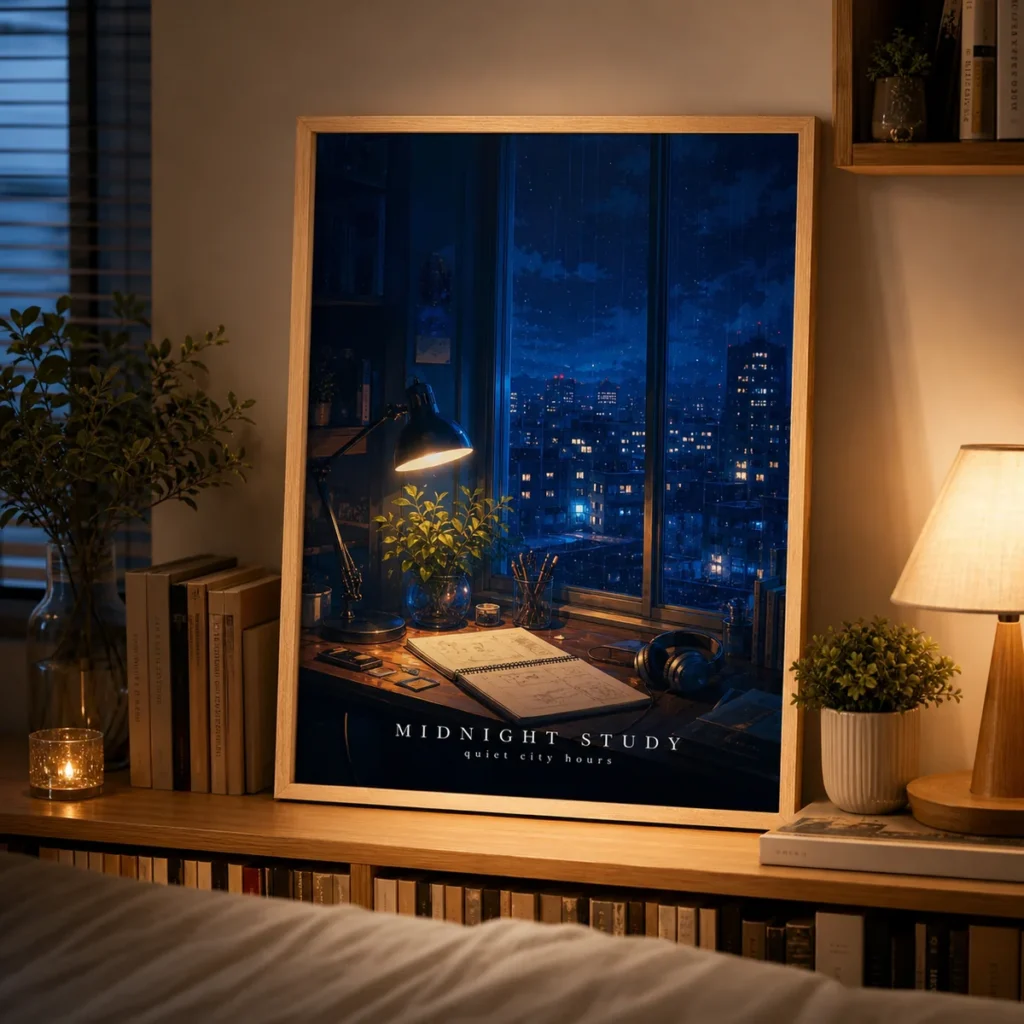 Neon Study Window Anime Poster image 2