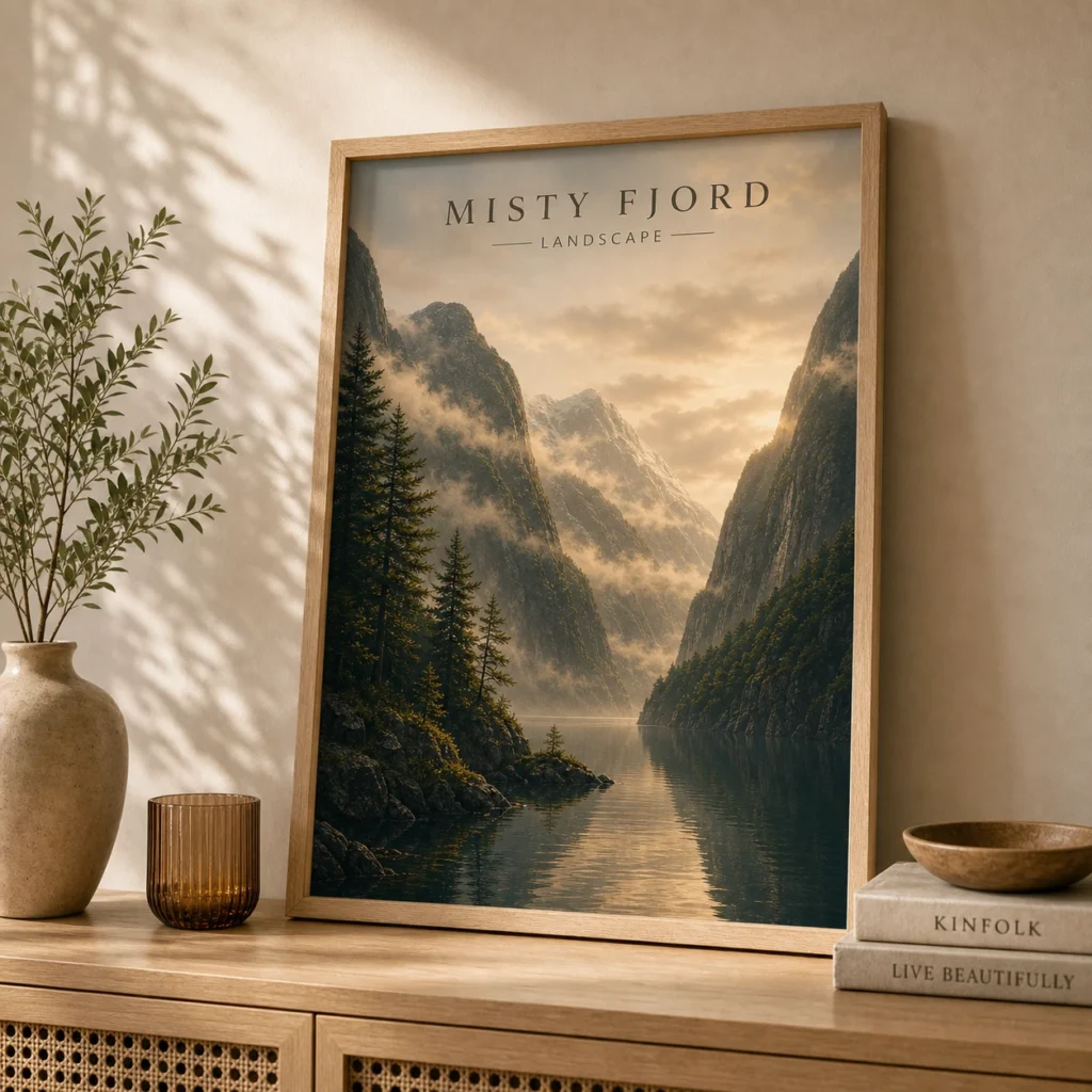 Misty Fjord Landscape Poster image 4