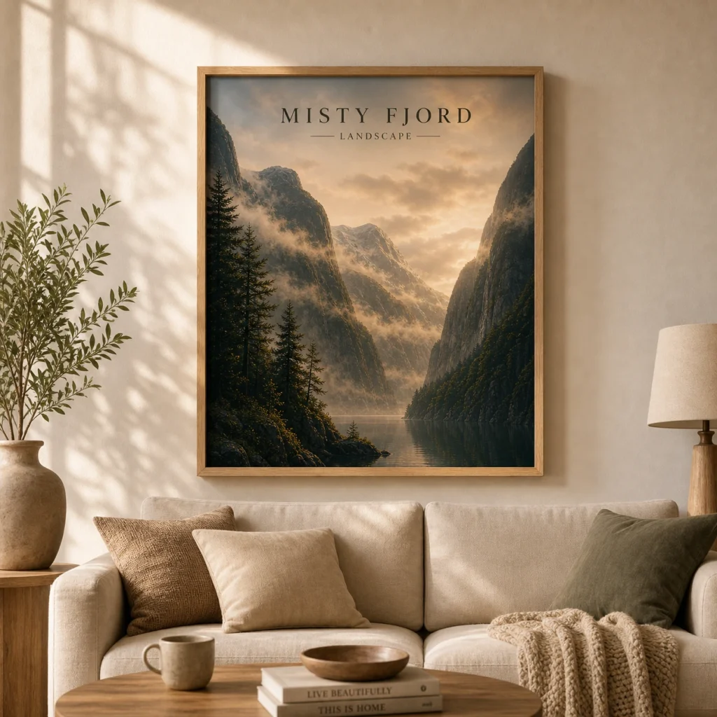 Misty Fjord Landscape Poster image 2
