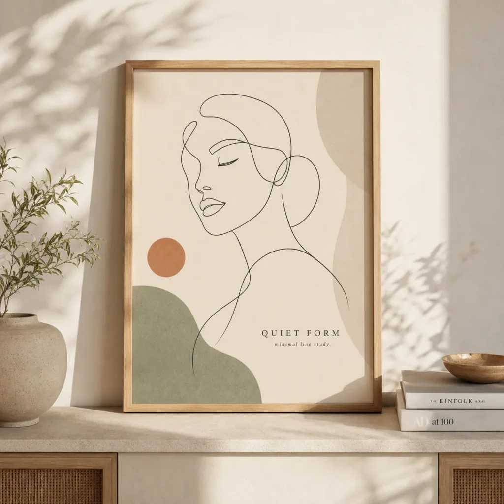 Quiet Form Minimal Line Art Poster image 2