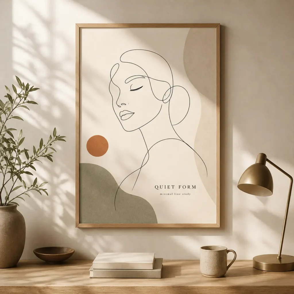 Quiet Form Minimal Line Art Poster image 3