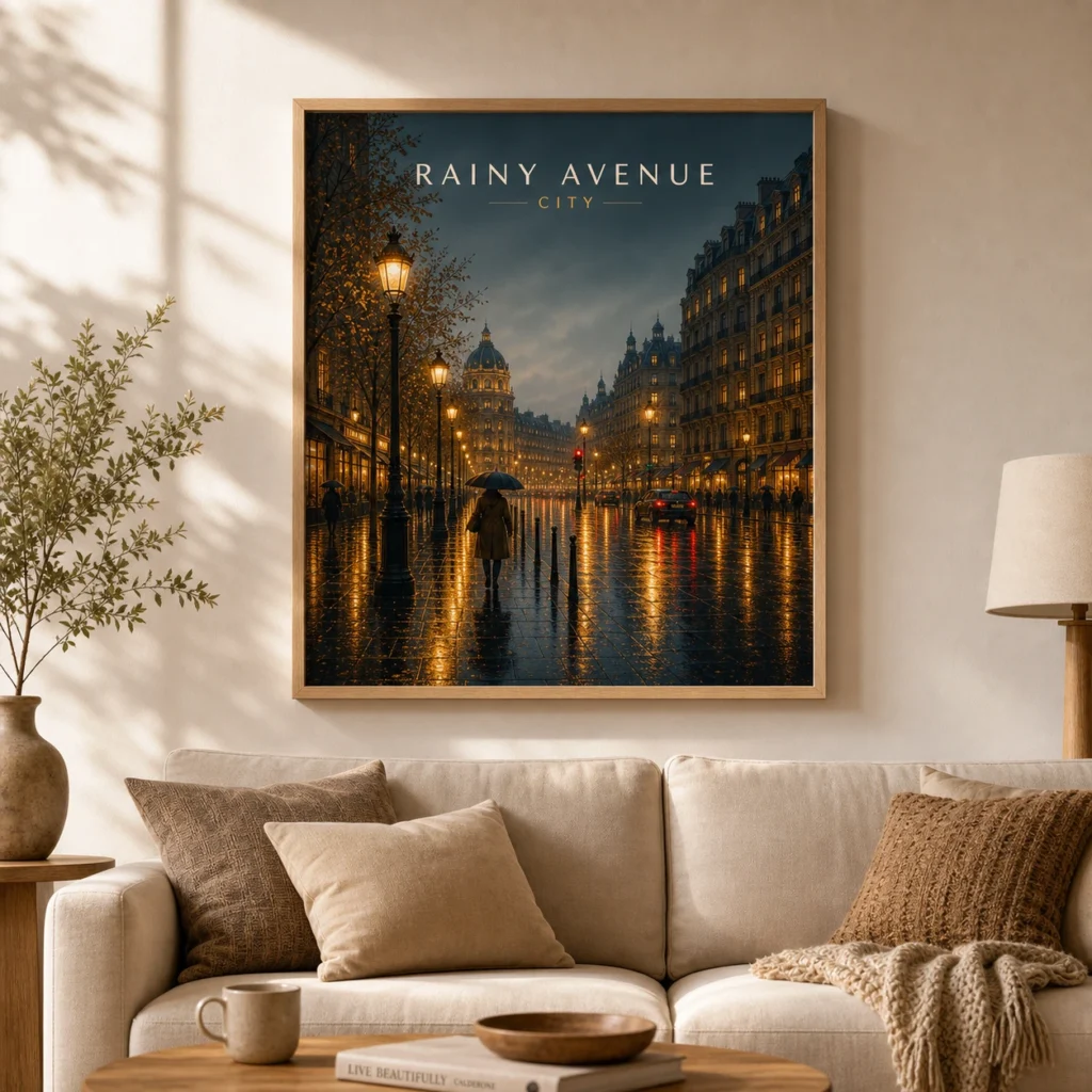 Rainy Avenue City Poster image 4