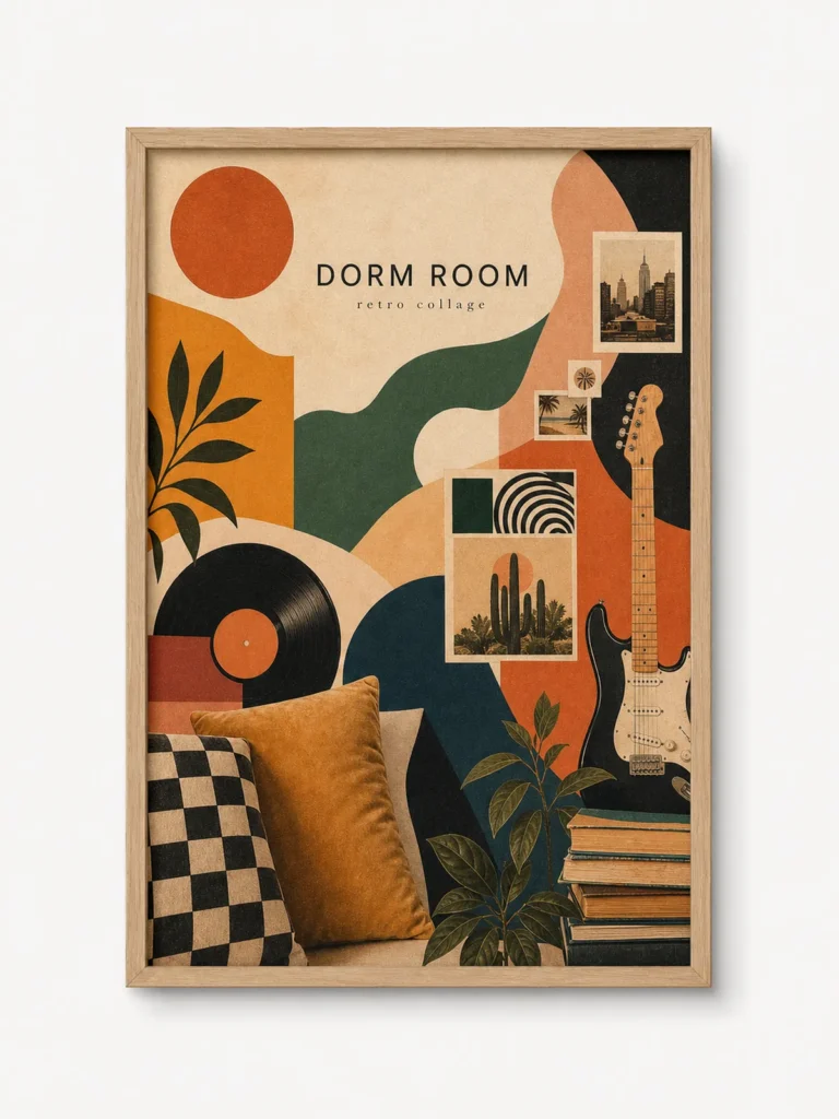 Retro Dorm Collage Poster