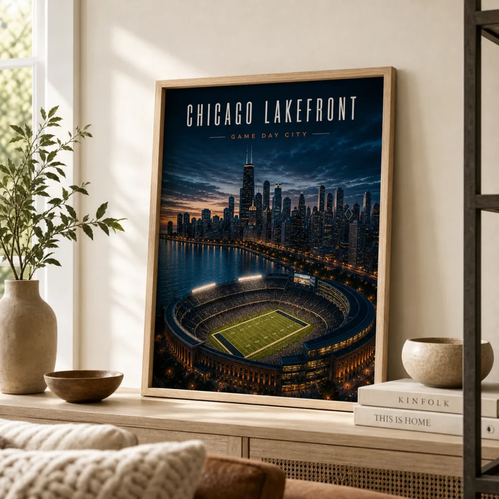 Chicago Lakefront Football Stadium Poster image 2