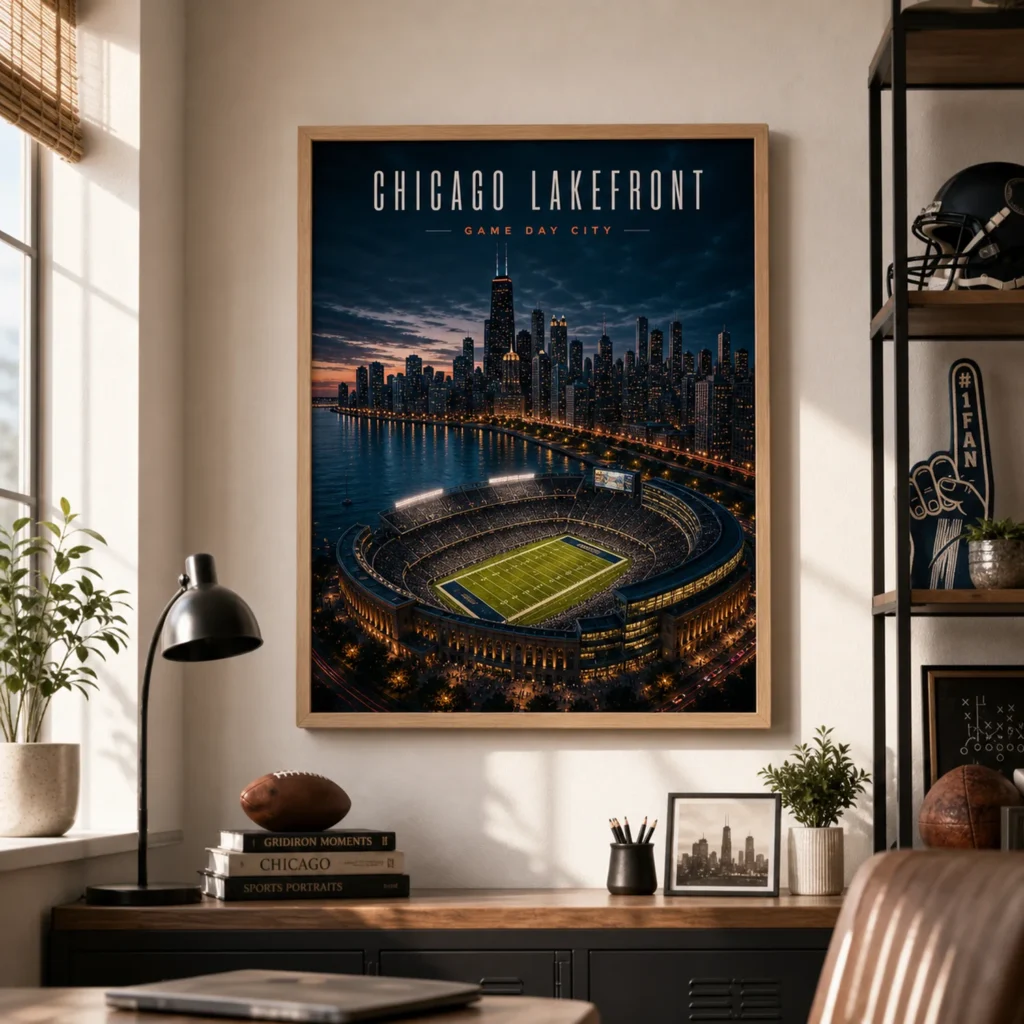 Chicago Lakefront Football Stadium Poster image 3