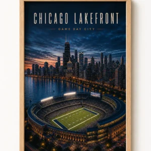 Chicago Lakefront Football Stadium Poster