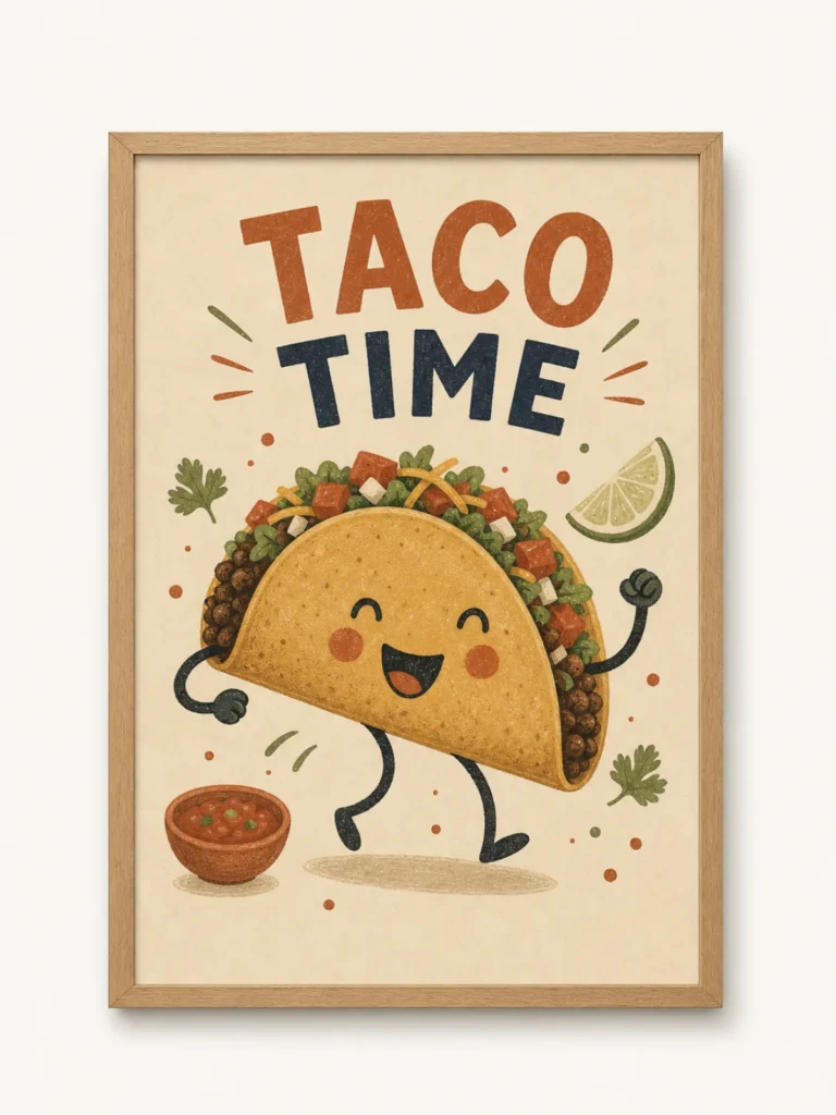 Dancing Taco Kitchen Poster