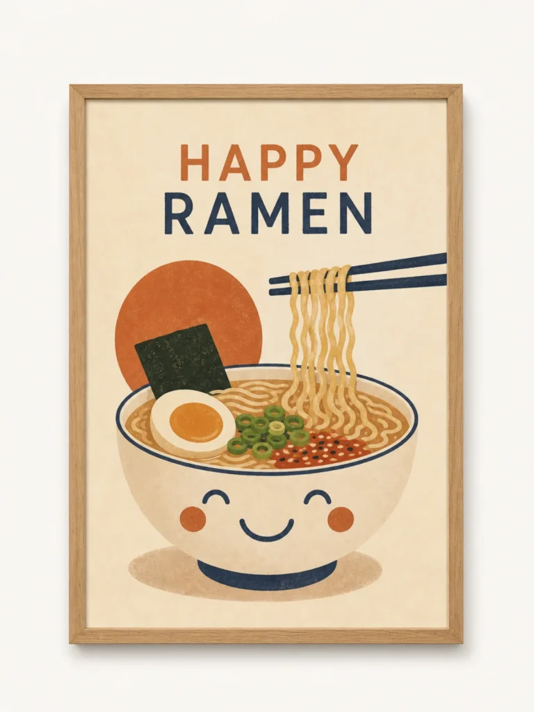 Happy Ramen Bowl Poster